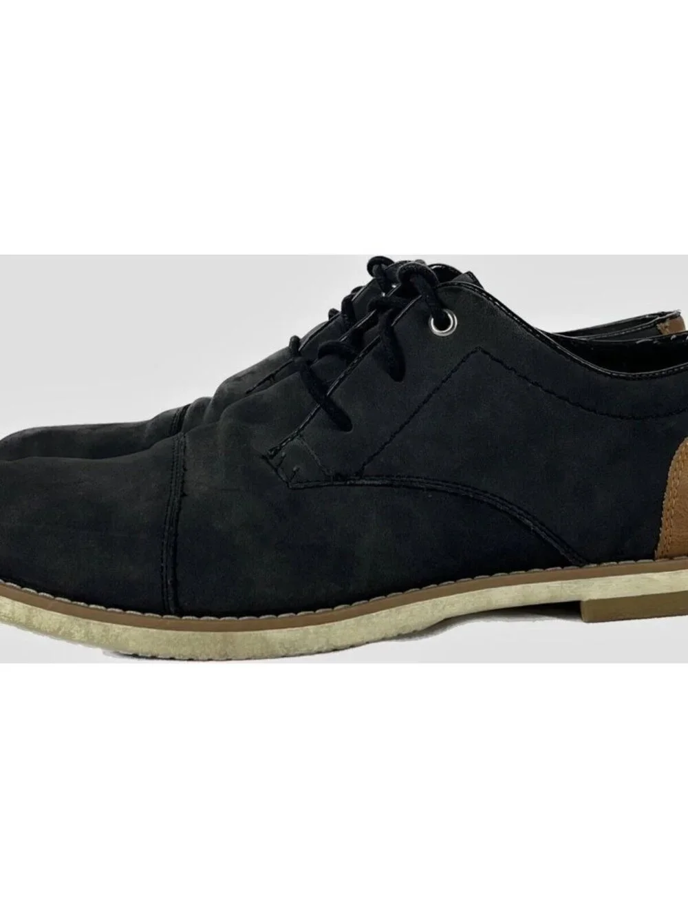 Steve Madden Falout Black Suede Oxford Dress Shoes Almond Toe Men's 11.5 US